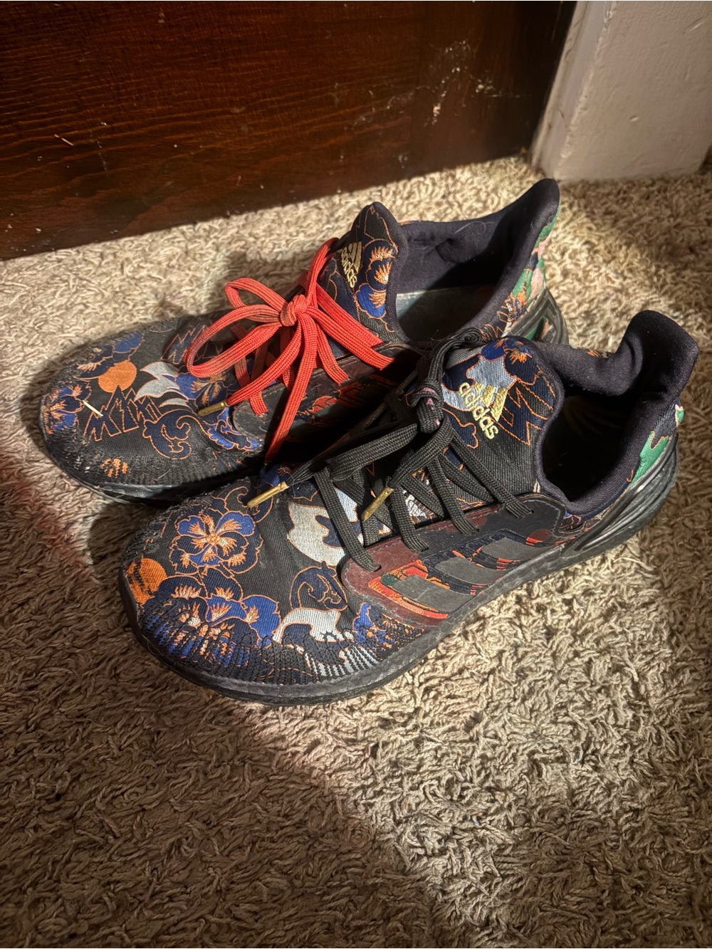 Floral print Adidas Ultraboost with embroidered design